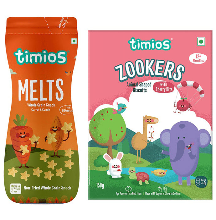 Timios Combo Pack of MELTS Carrot Cumin and Zookers Cherry Bits - Classic Derma