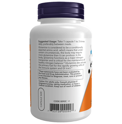 Now Foods L-Glutamine 500mg Capsule