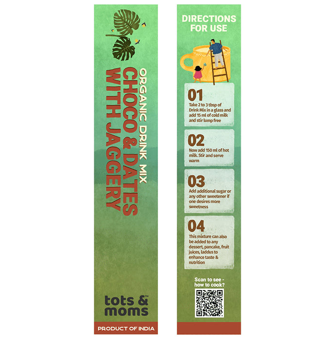 Tots and Moms Organic Drink Mix 1 Year+ Choco & Dates with Jaggery