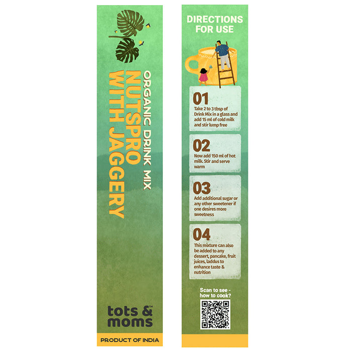 Tots and Moms Organic Drink Mix 1 Year+ Nutspro with Jaggery