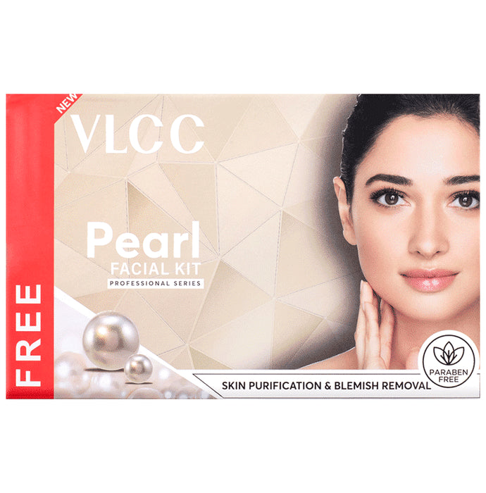 VLCC Natural Sciences Salon Series Pearl Facial Kit Kit with Rose Water Toner Free - Classic Derma