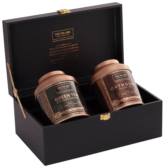 The Tea Ark Orthodox Black Tea & Green Tea High Grown Long Leaf Delight Gift Box - Classic Derma
