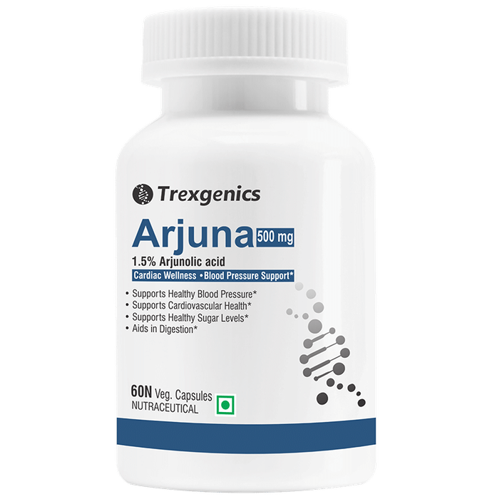 Trexgenics Arjuna 500mg 1.5% Arjunolic Acid Veg Capsule - Classic Derma