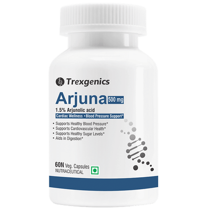 Trexgenics Arjuna 500mg 1.5% Arjunolic Acid Veg Capsule - Classic Derma
