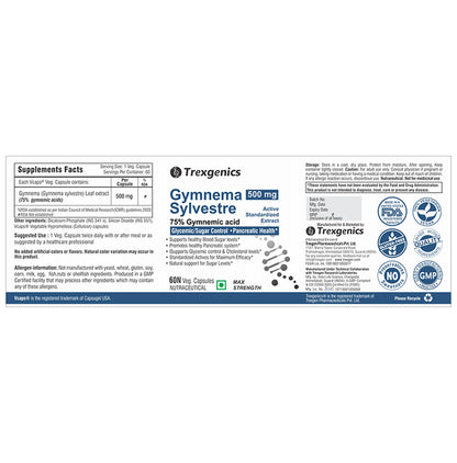 Trexgenics Gymnema Sylvestre Veg Capsule