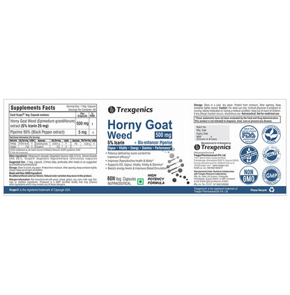 Trexgenics Horny Goat Weed Extract Veg Capsule