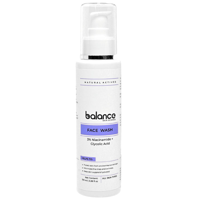 Balance Skin Science 3% Niacinamide + Glycolic Acid Face Wash - Classic Derma