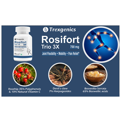 Trexgenics Rosifort Trio 3X 700mg Veg Capsule