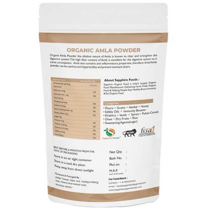 Sapphire Foods Organic Amla Powder