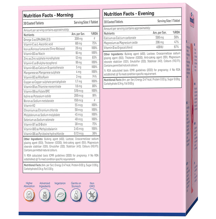 Trimacare 2 Prenatal Multivitamins with Omega 3 Tablet for Gestational Diabetes