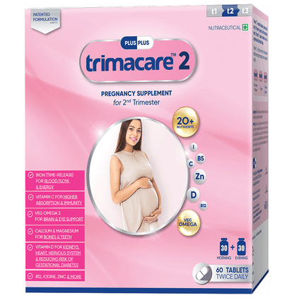 Trimacare 2 Prenatal Multivitamins with Omega 3 Tablet for Gestational Diabetes