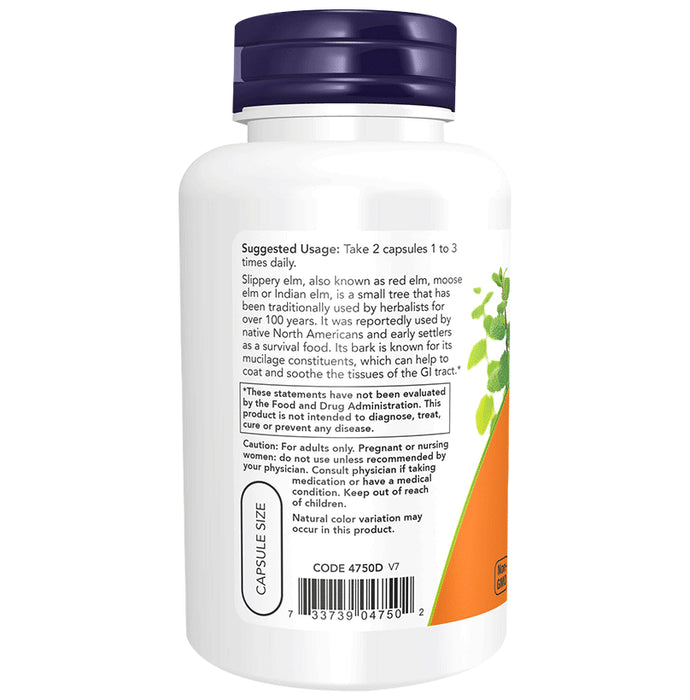 Now Slippery Elm 400mg Veg Capsule