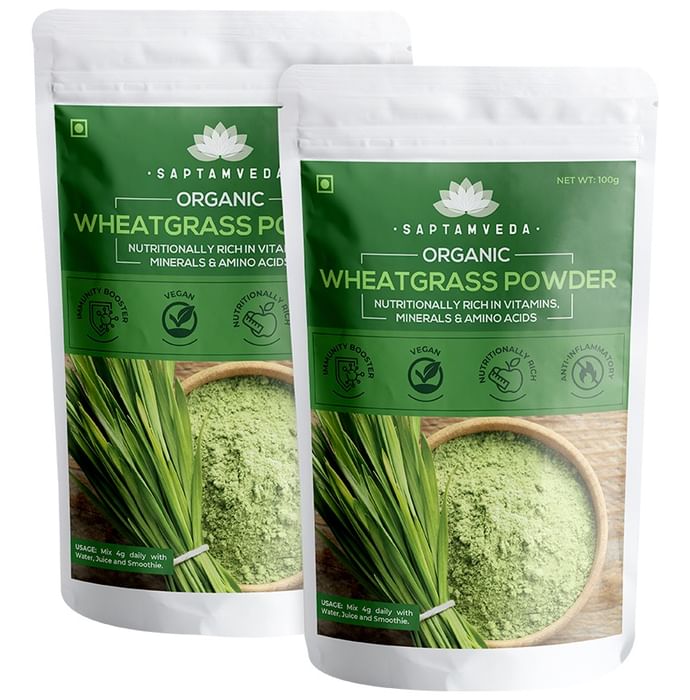 Saptamveda Organic Wheatgrass Powder (100gm Each) - Classic Derma