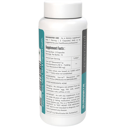 Sharrets Nutritions Resonate Resveratrol 1000mg Vegan Capsule