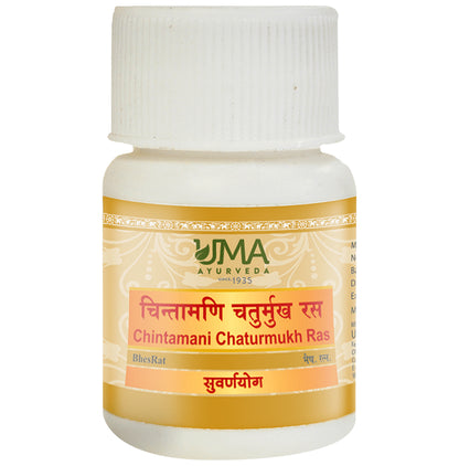 Uma Ayurveda Chintamani Chaturmukh Ras Tablet (with Gold)