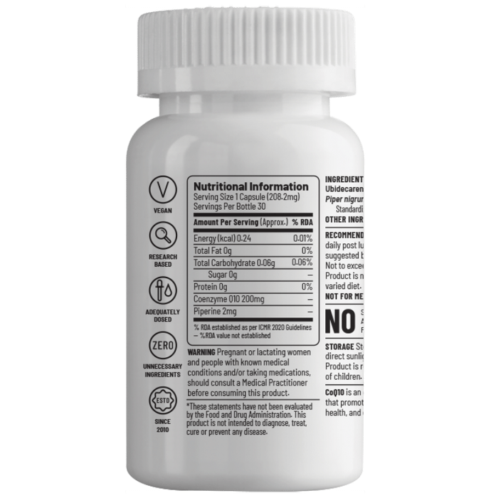 Unived Q-Veg 200mg CoQ10 Vegan Capsule