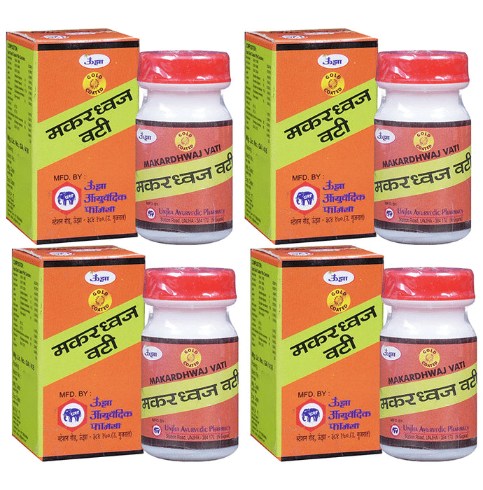 Unjha Makardhwaj Vati Gold Coated Tablets (125 Each) - Classic Derma