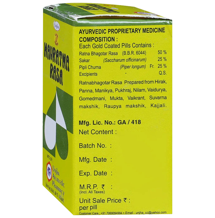 Unjha Navratna Rasa Gold Coated Tablet (30 Each)