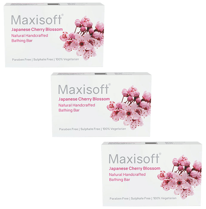 Maxisoft Japanese Cherry Blossom Bathing Bar (75gm Each) - Classic Derma