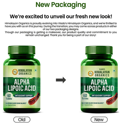 Himalayan Organics Alpha Lipoic Acid for Antioxidant Support & Blood Sugar Balance | Tablet