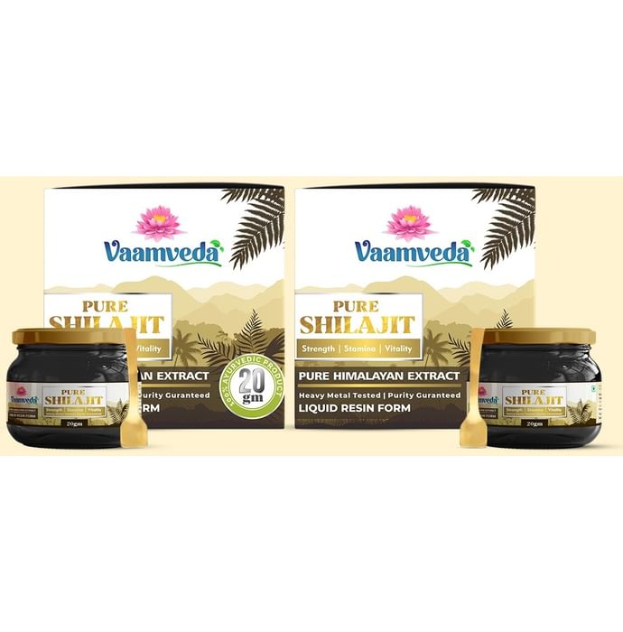 Vaamveda Pure Shilajit Resin Liquid Form (20gm Each) (20gm Each) - Classic Derma