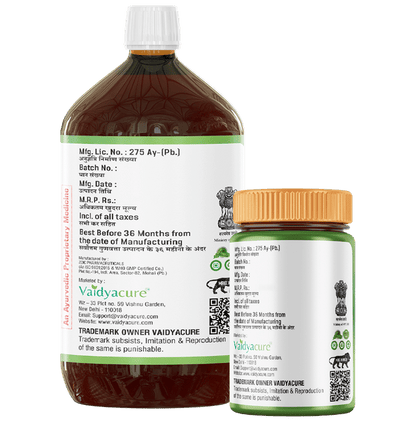 Vaidyacure Fatty Liver Detox Kit (Combo Pack of Liver 60 Capsule & Liver-D.S. 450ml Syrup)