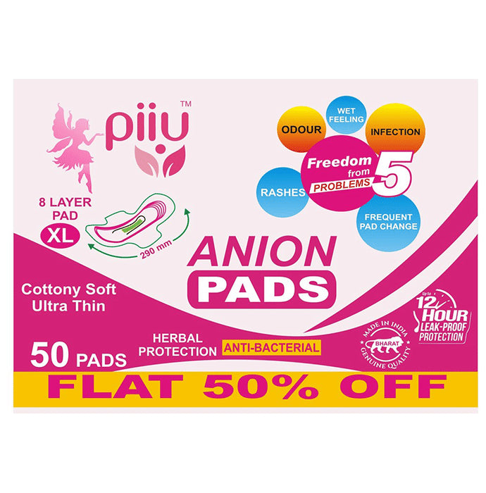 Piiu Anion Pads (50 Each) Cottony Soft Ultra Thin XL - Classic Derma