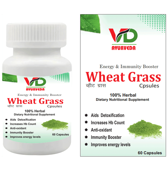 VD Ayurveda Wheat Grass Capsule - Classic Derma