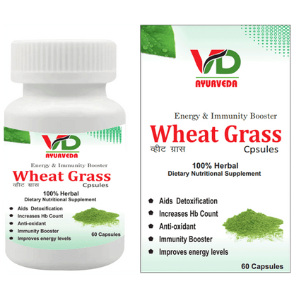 VD Ayurveda Wheat Grass Capsule - Classic Derma