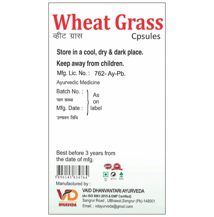 VD Ayurveda Wheat Grass Capsule