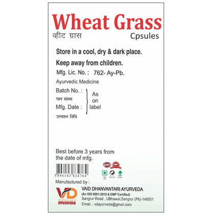 VD Ayurveda Wheat Grass Capsule