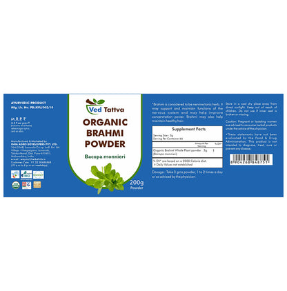 Ved Tattva Organic Brahmi Bacopa Monnieri Powder