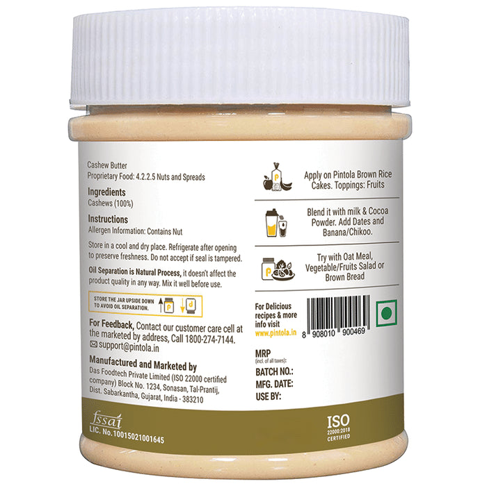 Pintola All Natural Cashew Butter Unsweetened