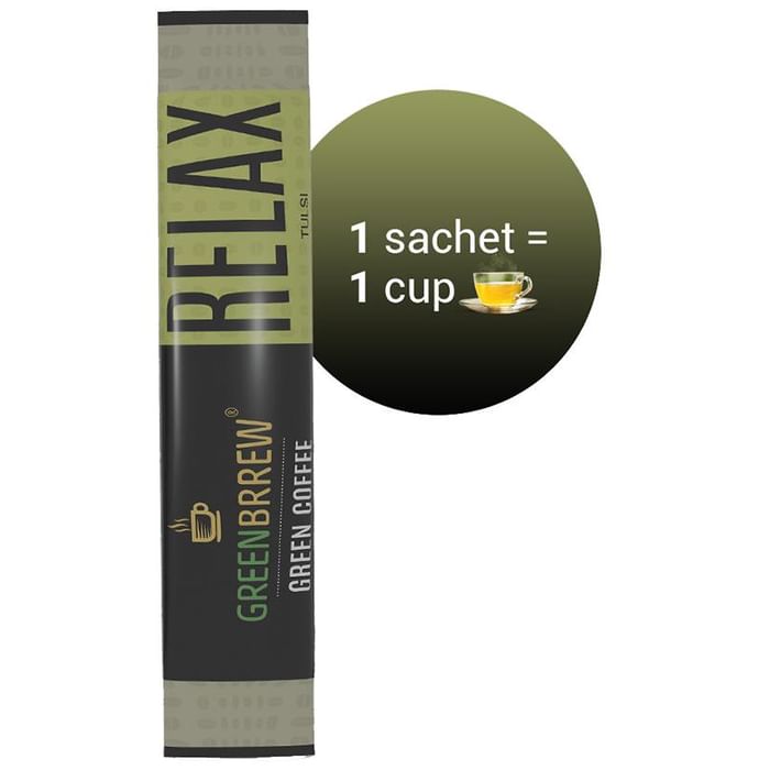 Green Brrew Relax Instant Green Coffee (1.5gm Each) Tulsi