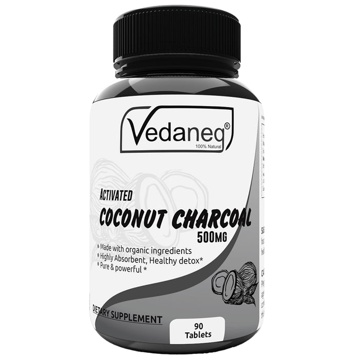 Vedaneq Activated Coconut Charcoal 500mg Tablet - Classic Derma
