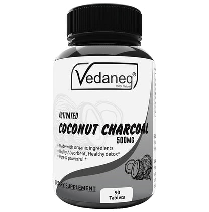 Vedaneq Activated Coconut Charcoal 500mg Tablet - Classic Derma