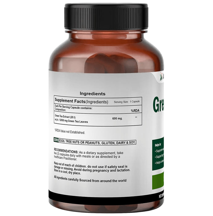Vedapulse Green Tea 600mg Veg Capsules