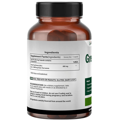 Vedapulse Green Tea 600mg Veg Capsules