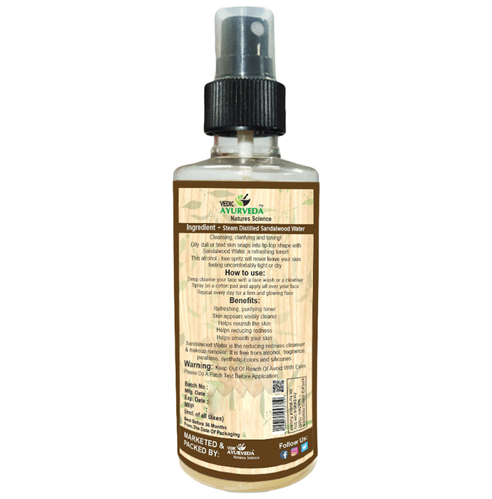 Vedic Ayurveda Combo Pack of Sandalwood Hydrosol Water (200ml) With Glycerine (250g)
