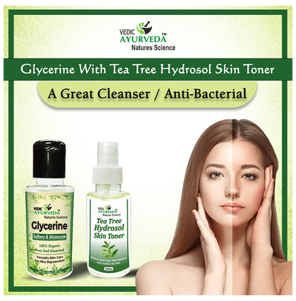 Vedic Ayurveda Glycerine (125g) & Tea Tree Hydrosol Skin Toner (100ml)