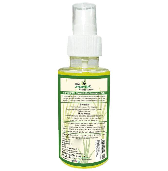 Vedic Ayurveda Lemongrass Hydrosol Skin Toner