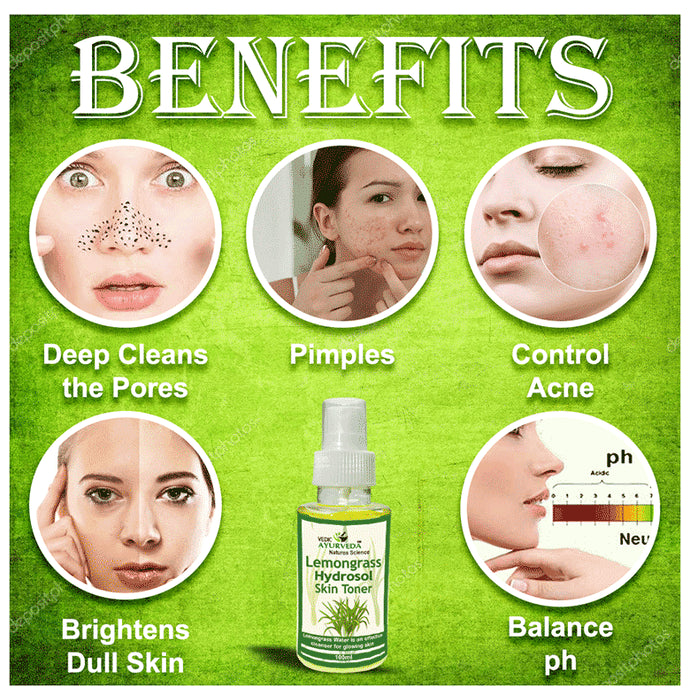 Vedic Ayurveda Lemongrass Hydrosol Skin Toner