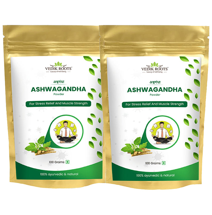 Vedikroots Ashwagandha Powder (100gm Each) - Classic Derma