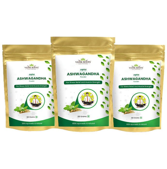 Vedikroots Ashwagandha Powder (100gm Each) - Classic Derma