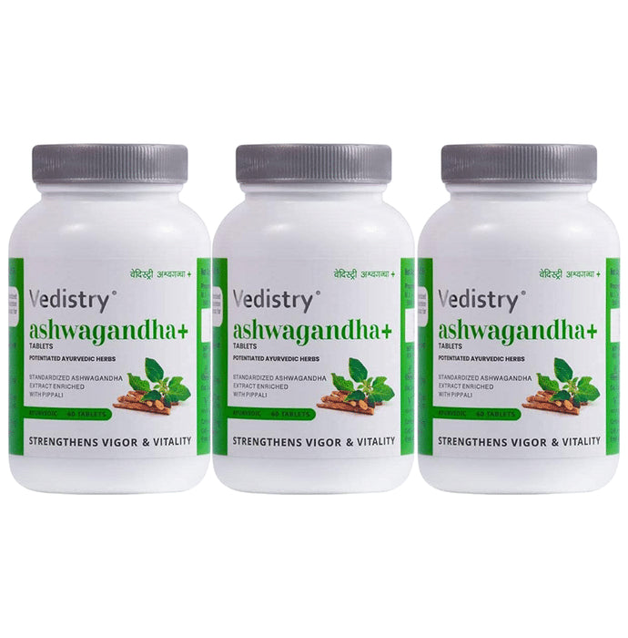 Vedistry Ashwagandha+ Tablets (60 Each) Buy 2 Get 1 Free - Classic Derma