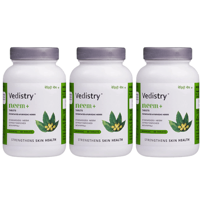 Vedistry Neem+ Tablets (60 Each) Buy 2 Get 1 Free - Classic Derma