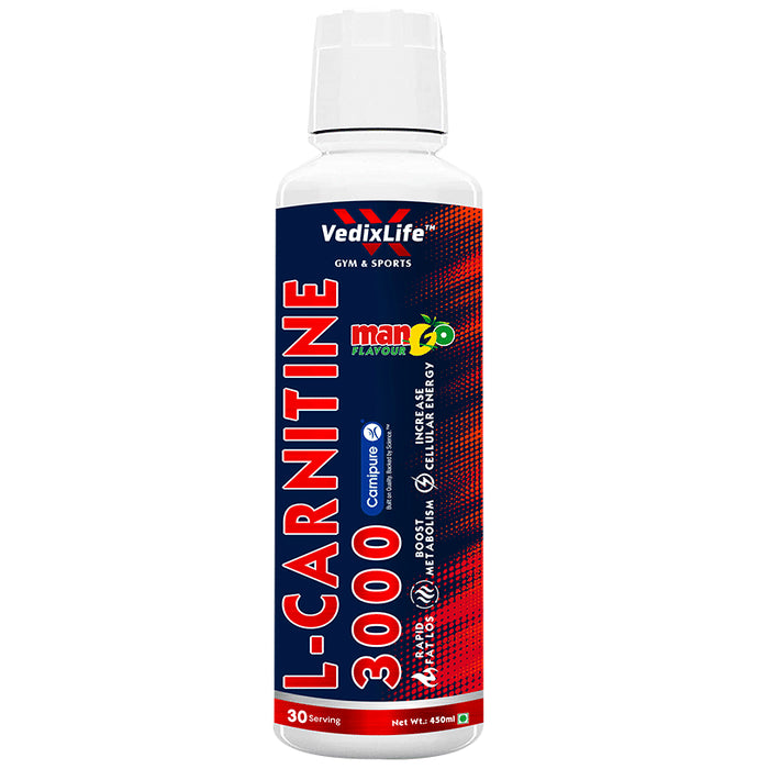 VedixLife L-Carnitine 3000 for Energy, Fat Metabolism & Performance Mango - Classic Derma