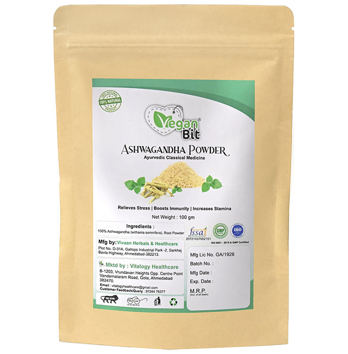 Vegan Bit Ashwagandha Powder (100gm Each) - Classic Derma