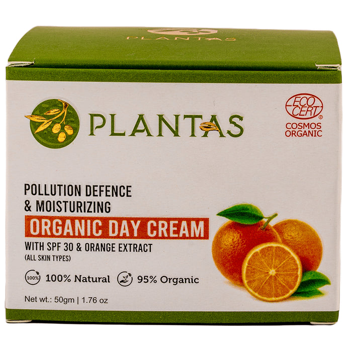 Plantas Pollution Defence & Moisturizing Organic Day Cream with SPF 30 & Orange Extract - Classic Derma