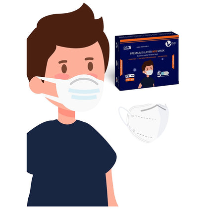 Vibe Premium 5 Layer N 95 Mask White